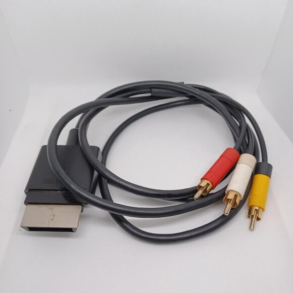 Xbox 360s S Compostie AV Cable Slim Black RCA Cord - Picture 1 of 3
